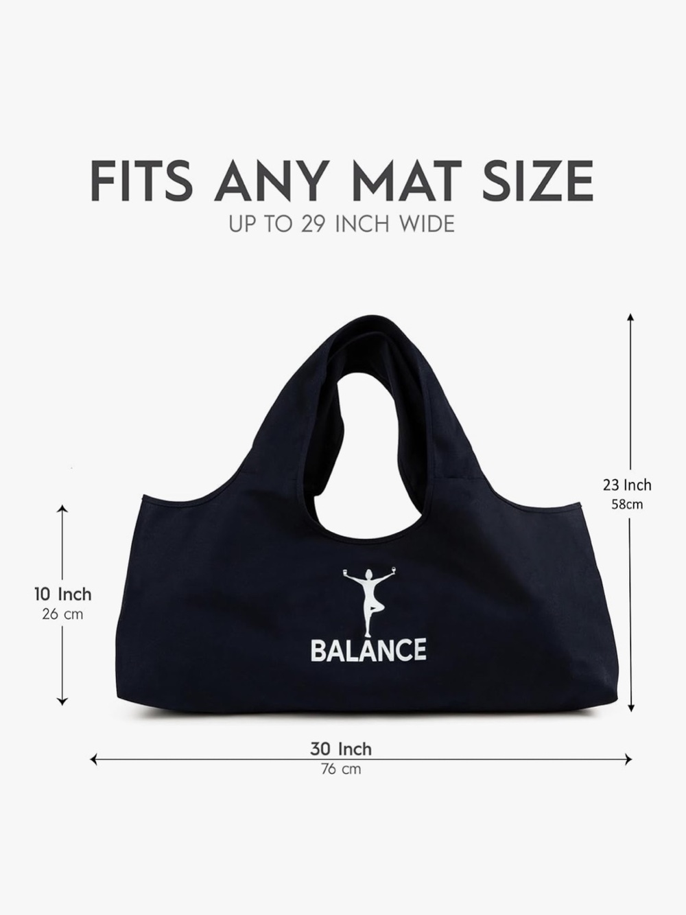 Wild Essentials Yoga Tote Bag - Black with White Print